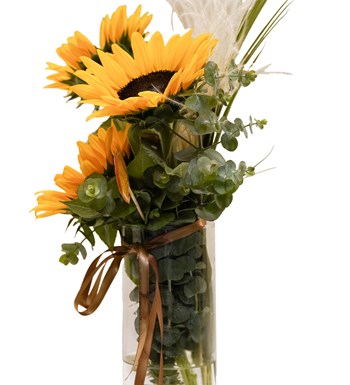 Silindir Vazoda Ayçiçeği Tasarımı